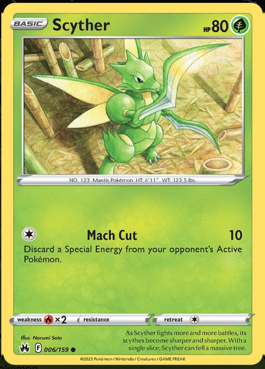 6/160 Scyther - Crown Zenith (CRZ) NM